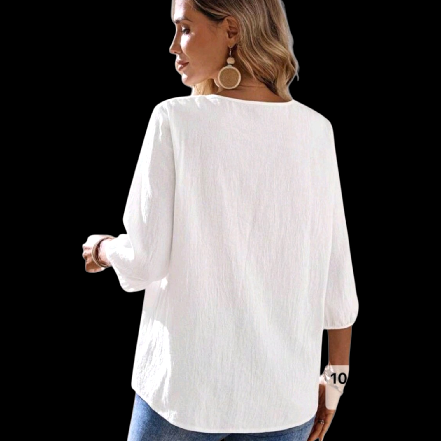 Boho Women's Top | Flowy Bohemian Blouse | Casual Cotton Chic Fashion – Large