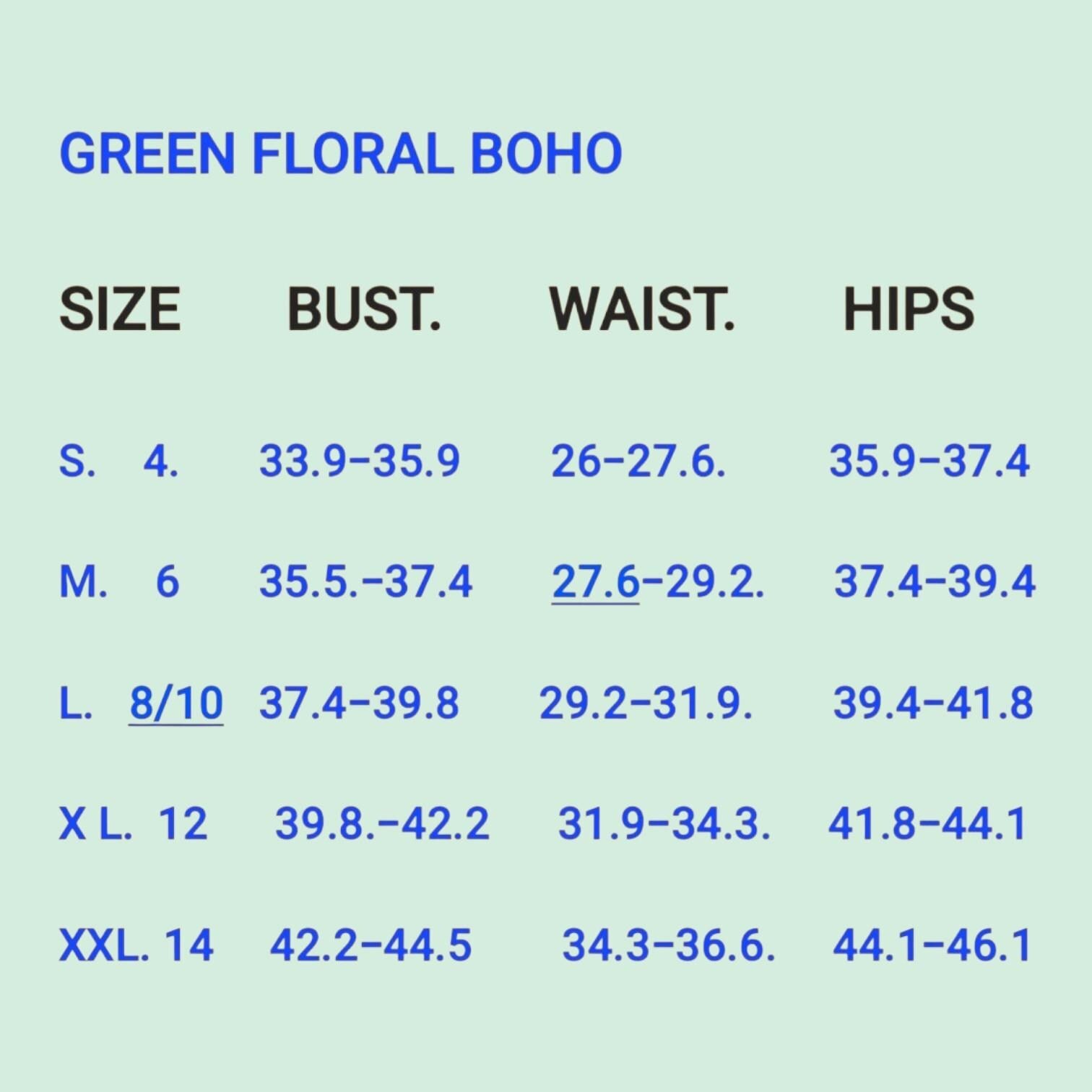 Women's Boho Green Floral Blouse | V-Neck Long Sleeve with Ties – Size L
