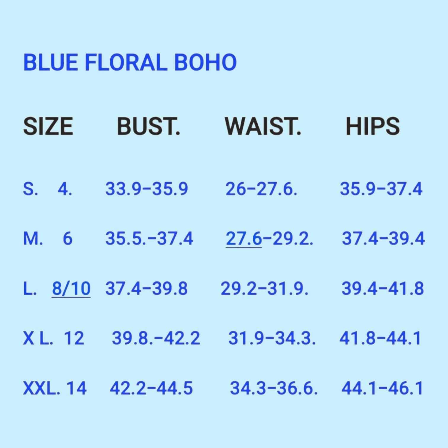 Blue Floral Boho Blouse – Flowy V-Neck with Ties, Long Sleeves – Size L