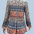 Women's Boho Peplum Blouse | Flowy Long Tunic Top – Size L